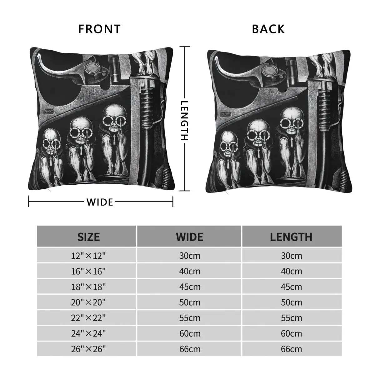 Hans Ruedi Giger Surrealism Art Square Pillowcase Polyester Linen Velvet Pattern Zip Decorative Pillow Case Bed Cushion Cover