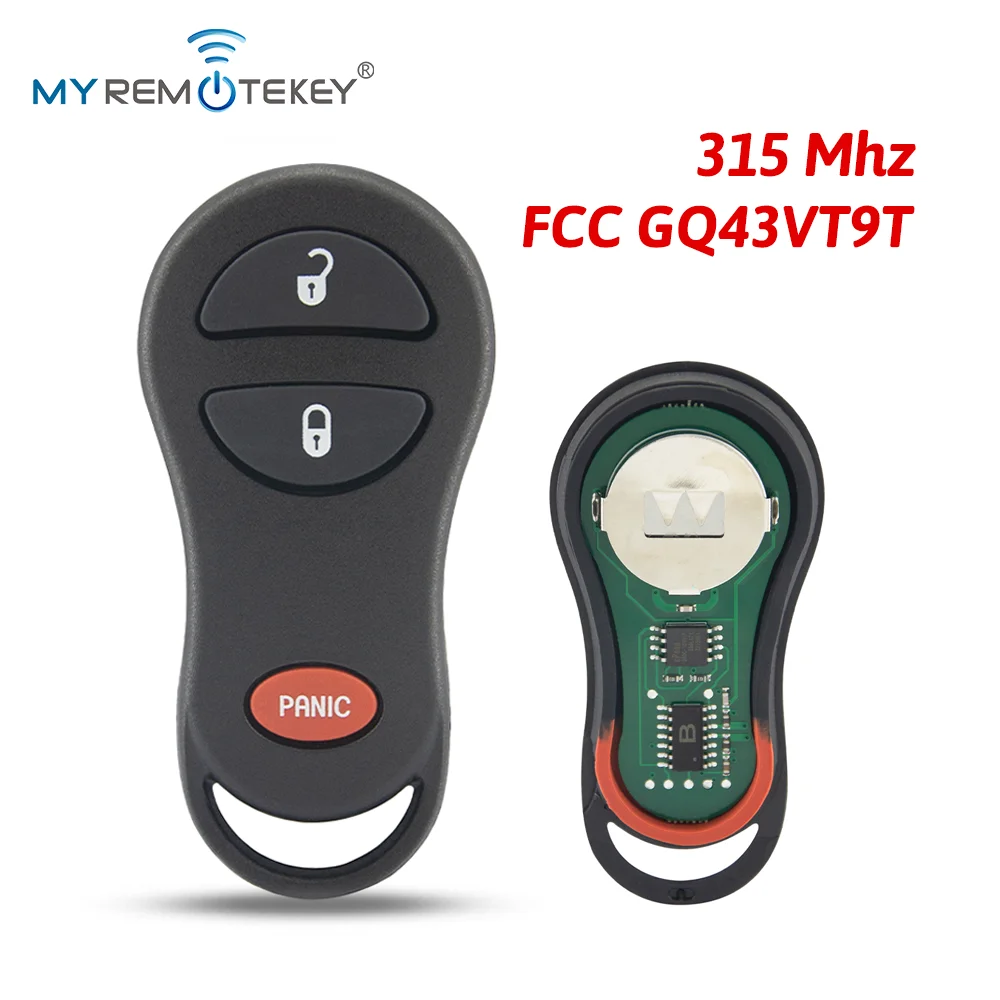 MYREMOTEKEY mando a distancia 3 botones 315Mhz para Dodge Dakota Durango Dodge Ram Jeep Cherokee Grand Cherokee 1999-2004 GQ43VT9T