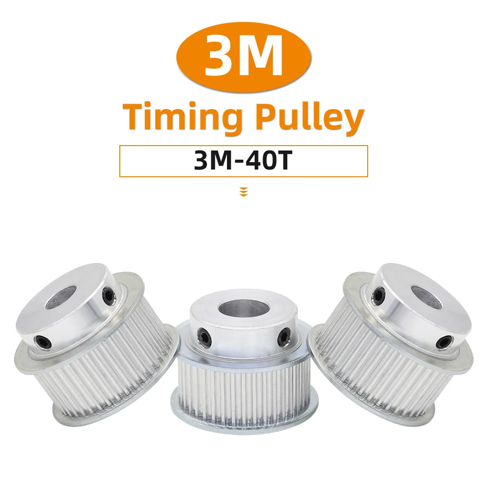 Timing Pulley 3M40T Pitch 3.0 mm Circle-arc Tooth  BF Shape Aluminum Pulley Timing Belt Width 6/10/15mm Inner Bore 5-20 mm