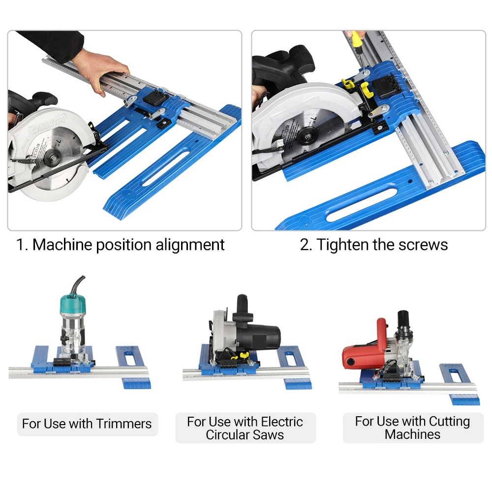 Circular Saw Guide Woodworking Cutting Guide Rail Aluminum Alloy Multifunctional Circular Saw Guide Track 0-65cm Cutter Guide