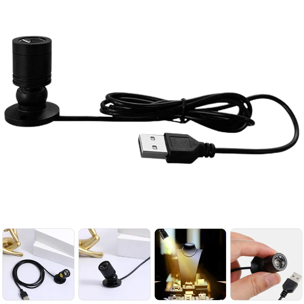 

2Pcs LED Cabinet Spotlight USB Powered Small Spotlight for Home Dresser Restaurant Coffee Shop Jewelry Showcase Decorative
