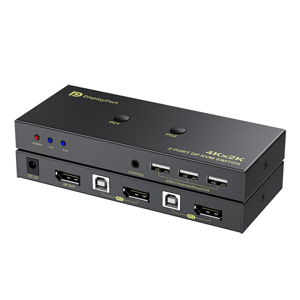 

AIXXCO 4K DP USB KVM 2x1 Displayport KVM Switch 2 в 1 out 4K 60 Гц 2-портовый DP 1,4 USB KVM Switch Поддержка мыши Keyboad Printer