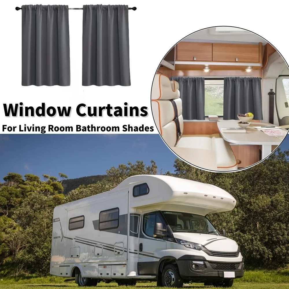 

2PCS Car Curtains Privacy Window Curtains Side Window Sunshades Thermal Interior Accessories For Camper Caravans Motorhome