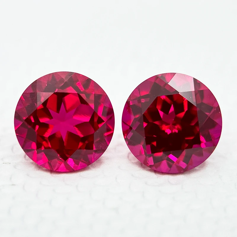 Lab Grown Ruby Round Cut Red Color High Quality Charms Jewelry Making Ring Necklace Earrings Main Materials with Certificate 5