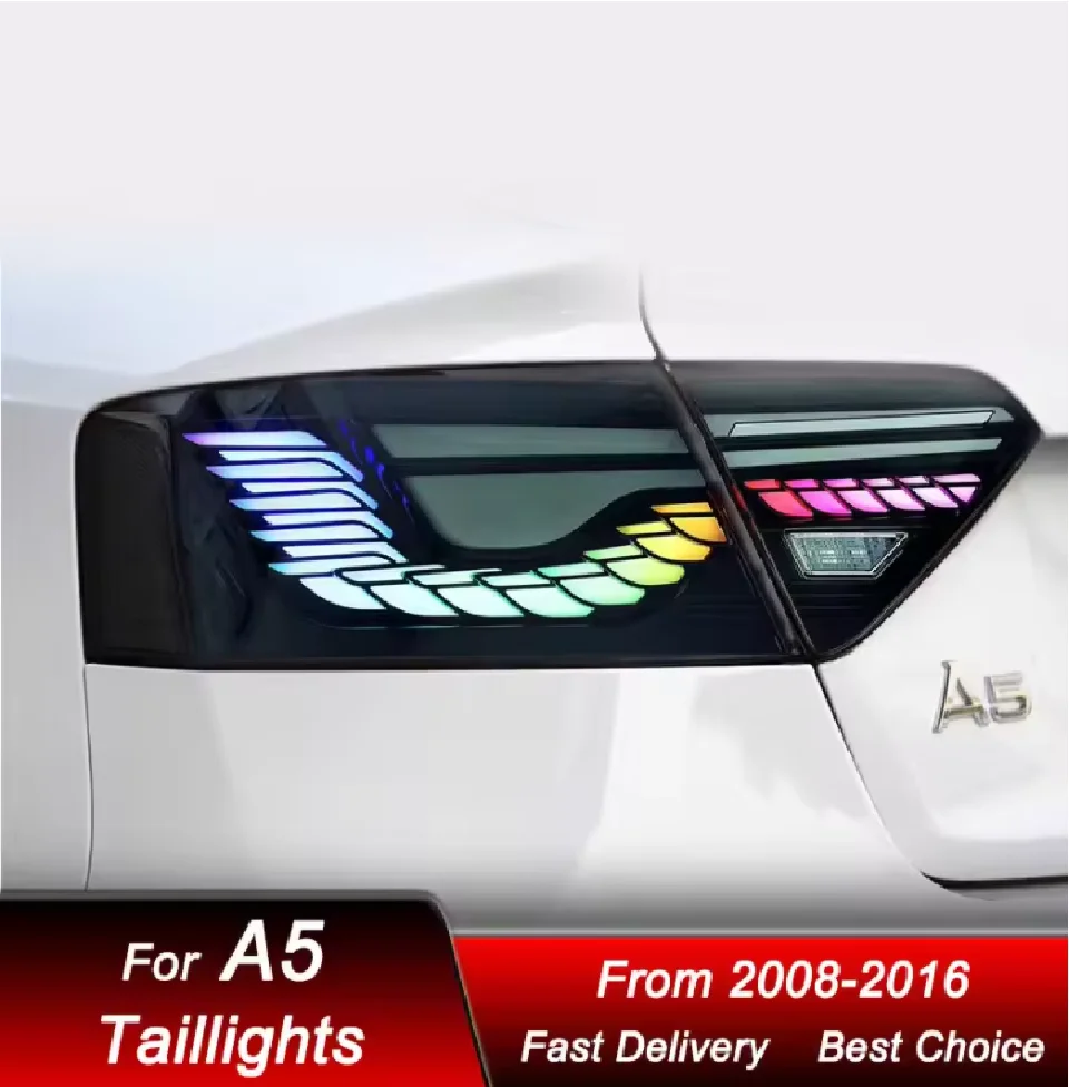 لـ 08-16 Audi A5 ضوء خلفي على شكل مقياس التنين، مسح أضواء القيادة LED، إشارات الانعطاف #1