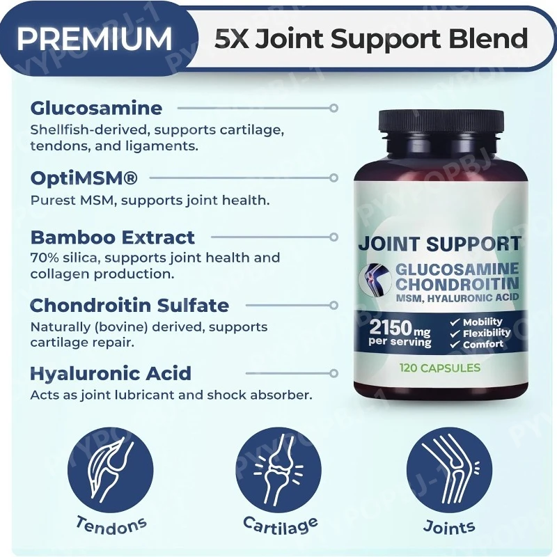 

Glucosamine Chondroitin MSM Joint Support Supplements Knee Pain Joints Health Suppplement