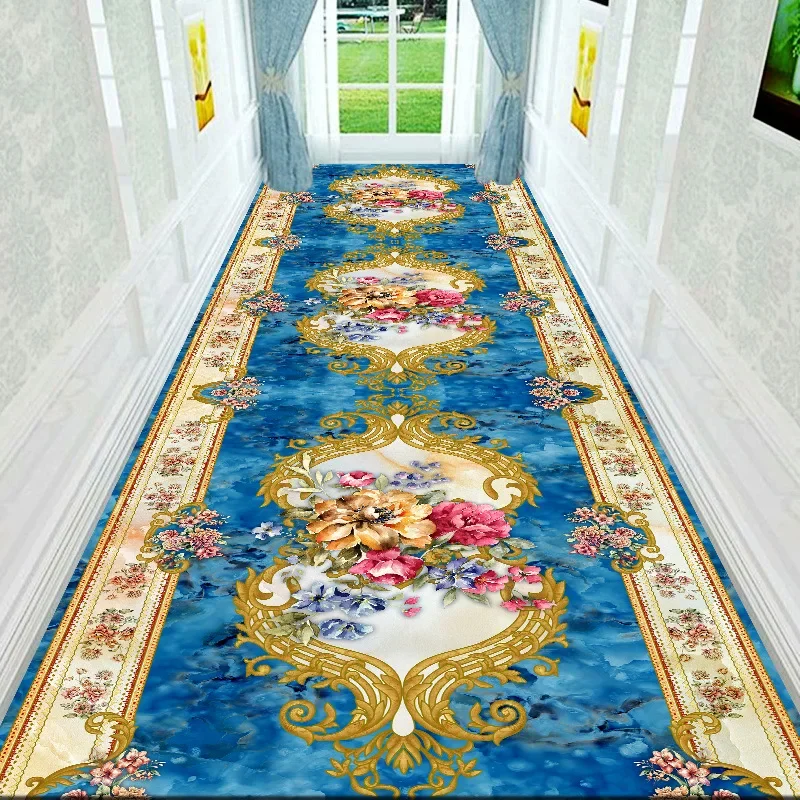 

European Style Long Carpet For Stairway Hallway Carpets Nordic Home Corridor Carpets Aisle Rug Party Wedding Red Area Rugs