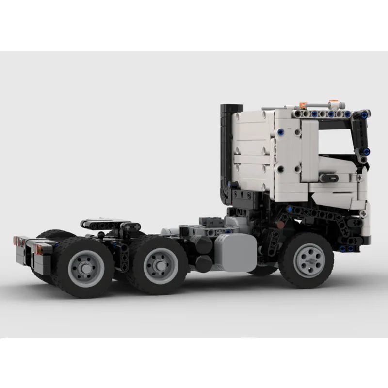 MOC-220134 New 6X4 Flat-Front Semi-Trailer Truck Building Block Model 877 Parts Boys Children's Birthday Building Block Toy Gift