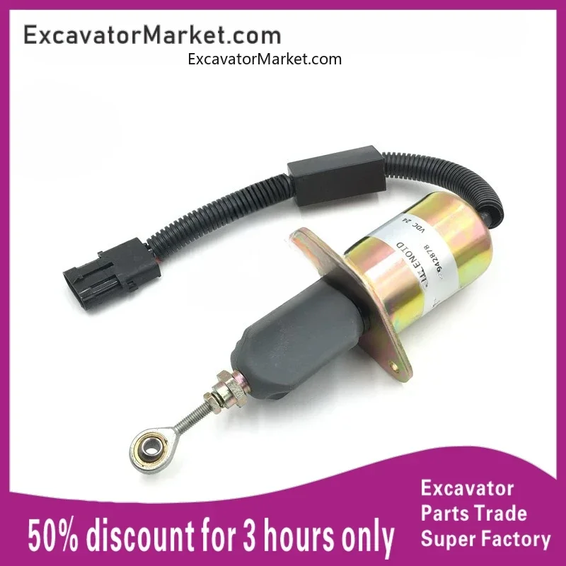 

for Excavator Cummins 6CT engine flameout solenoid valve switch c4942878 flameout switch assembly 12v 24V excavator