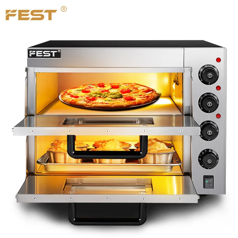 Commercial Pizza Oven Window Glass Single Door 2 Racks 40 Liters Commercial Ovens Built In Oven