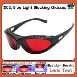 Gafas de bloqueo de luz azul 100%, lentes rojas y naranjas para juegos, antifatiga, a la moda, para teléfono