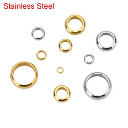50pcs Stainless Steel Spacer Beads Lot 2mm 3mm 4mm 5mm 6mm 8mm Large Big Hole Beads For DIY Necklace Bracelet Jewelry Supplies