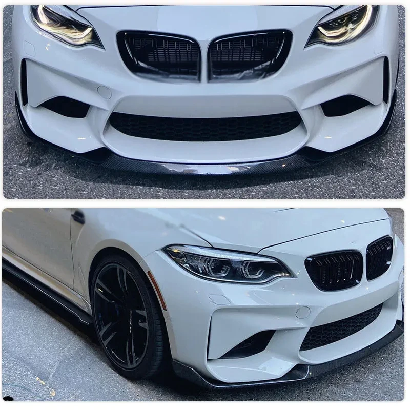 Auto Accessories Carbon Fiber Front Bumper Lip Spoiler Assembly For BMW F87 M2 2016‑2018 Chin Apron, Exclude M2C Competition Mod