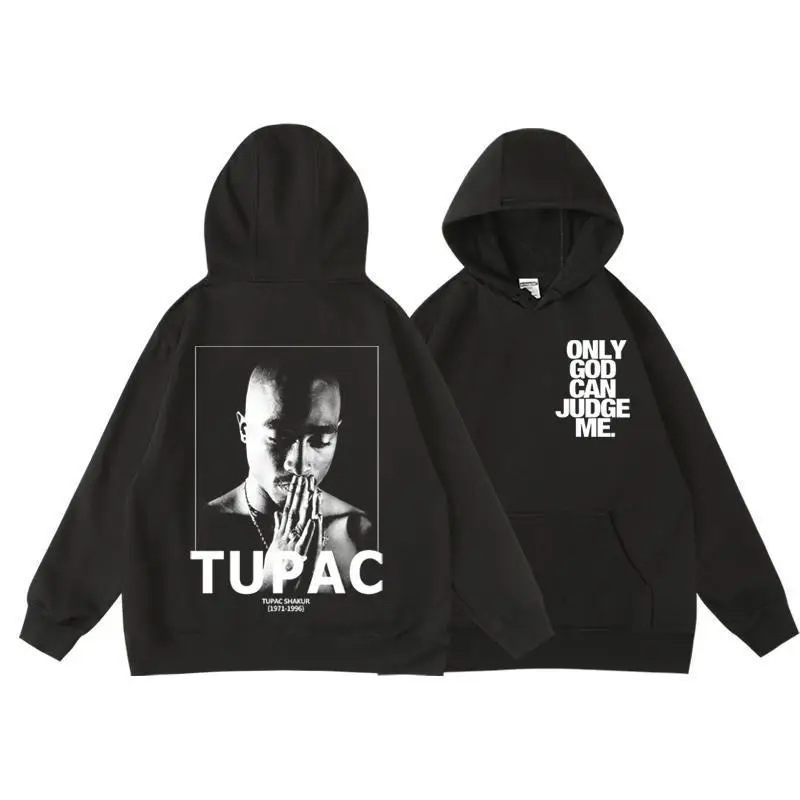 

Autumn winter 2pac Tupac Amaru Shakur pullover fleece cotton hooded sweatshirt for men rock music Man Women Tops Unisex Hoody