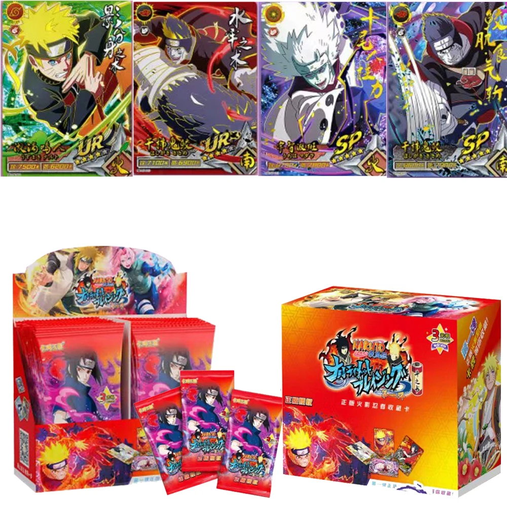 Naruto serie completa caja potenciadora de tarjetas conjunto completo Naruto Anime raro NR BP CR MRCollectionCard tarjetas de colección juguete para niños