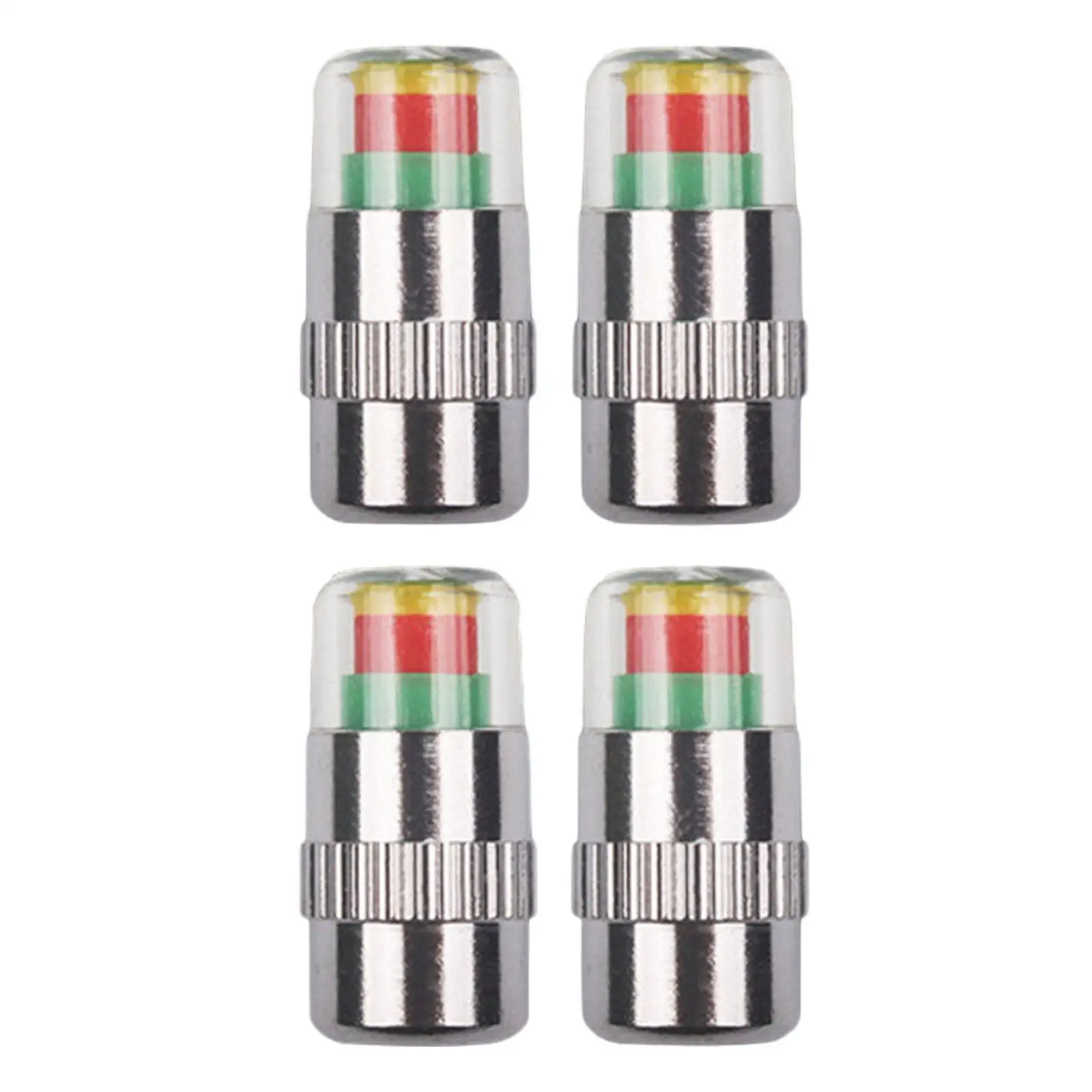 4x Generic Car Tire Pressure Monitor Valve Stem Caps Sensor Indicator Easy to Read 3 Color for Bicycles Suvs Trucks Cars