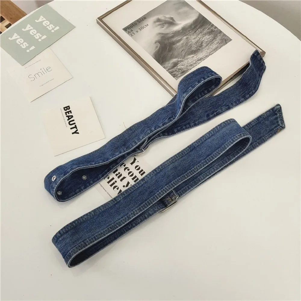 

Повседневный универсальный джинсовый пояс, широкий регулируемый ремень с пряжкой, винтажный холщовый пояс для женщин, юбка, рубашка в тон