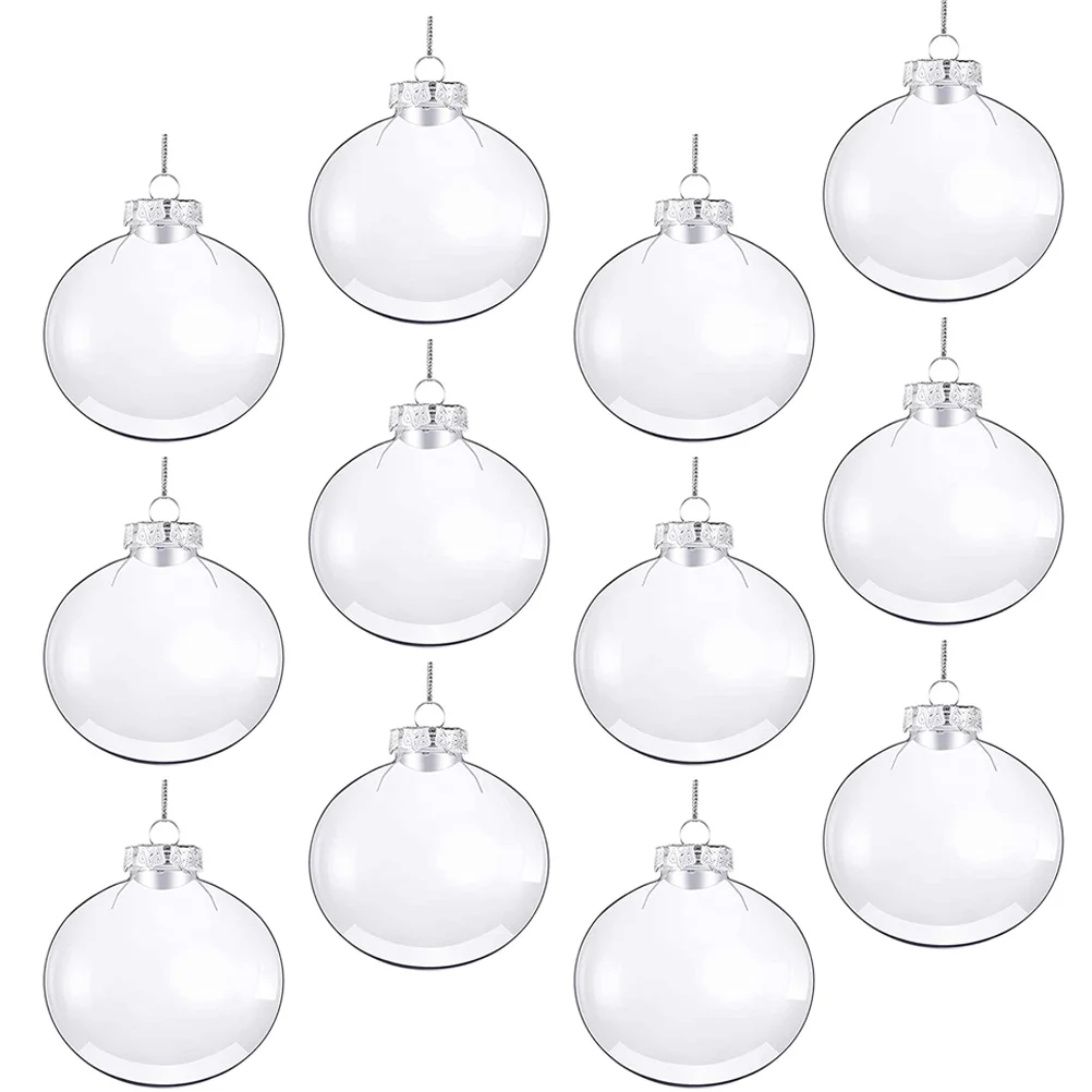 

20pcs Clear Christmas Ball Ornaments Xmas Tree Ball Pendants Diy Fillable Ball Decorations Christmas Tree Hanging Ornaments