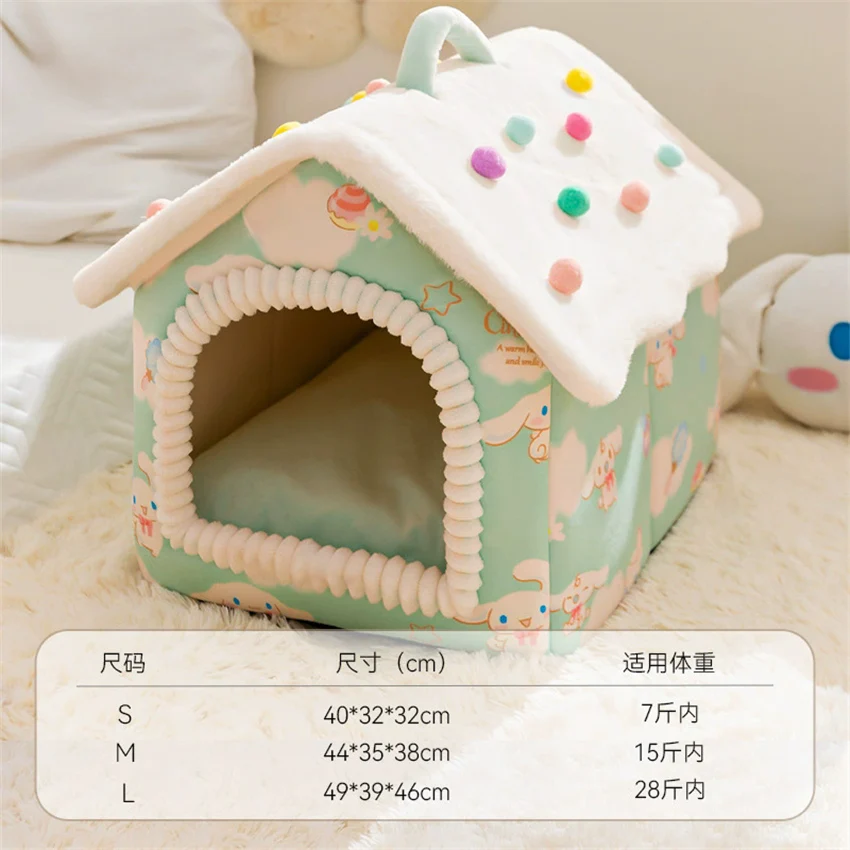 Foldable Pet House Removable Washable Cat House Puppy Cave Sofa Pet Bed House for Small Dogs Medium Cats Pet Lovely Cotton House view 6