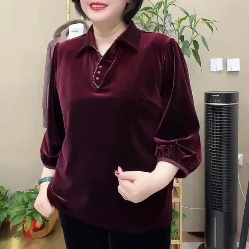 

Модный матерей среднего и пожилого возраста, увеличивающий жир, новый свободный топ для женщин TT585