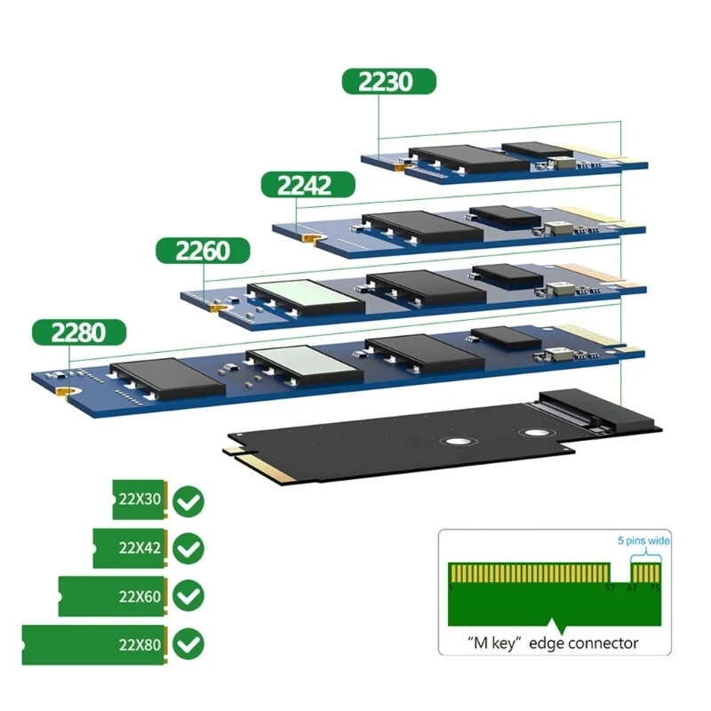 NVME M.2 2242 to 2280 SSD Expansion Memory Card Converters for Legion Go Laptops