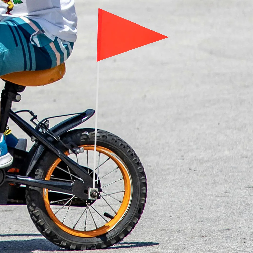 

10pcs Safety Flag For Bikes Triangle Warning Flag For Cycling Scooters Pvc Foldable Lightweight Visible Red