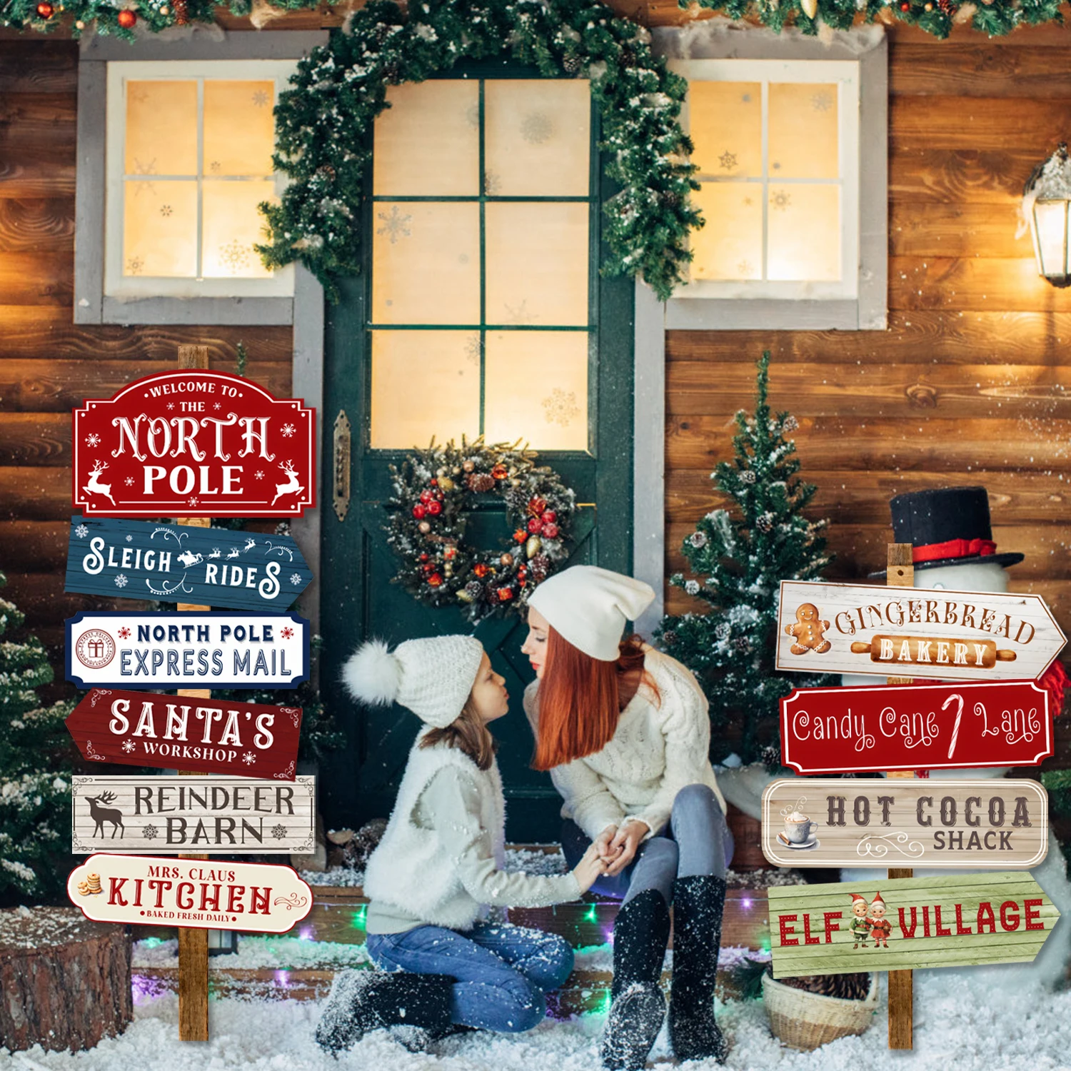 10 قطعة عيد الميلاد القطب الشمالي علامات ورقية اتجاهية عيد الميلاد الديكور 2025 عيد الميلاد سانتا شمال نافيداد ناتال السنة الجديدة هدية 2026