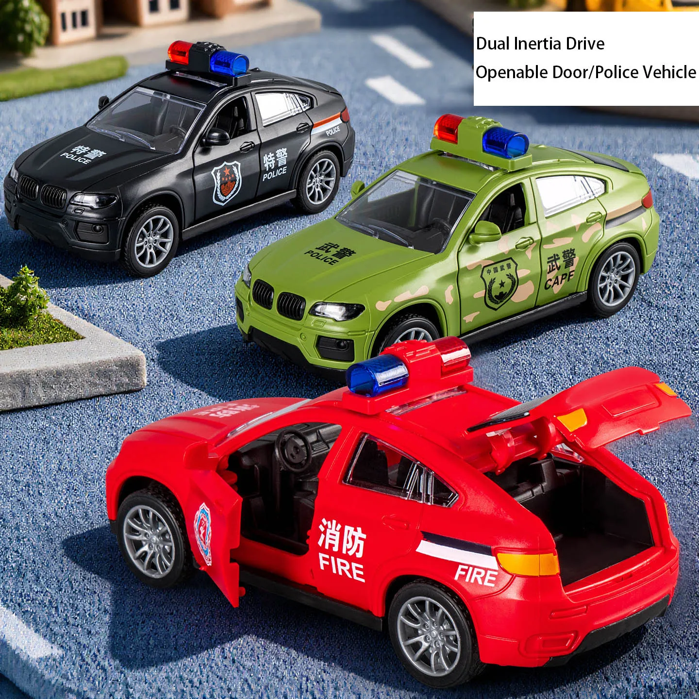 Jouets de voiture de Transport pour enfants, l'inertie peut ouvrir la porte, Simulation de voiture de Police pour garçons, jeu de bureau, Puzzle, jouet de voiture rétractable