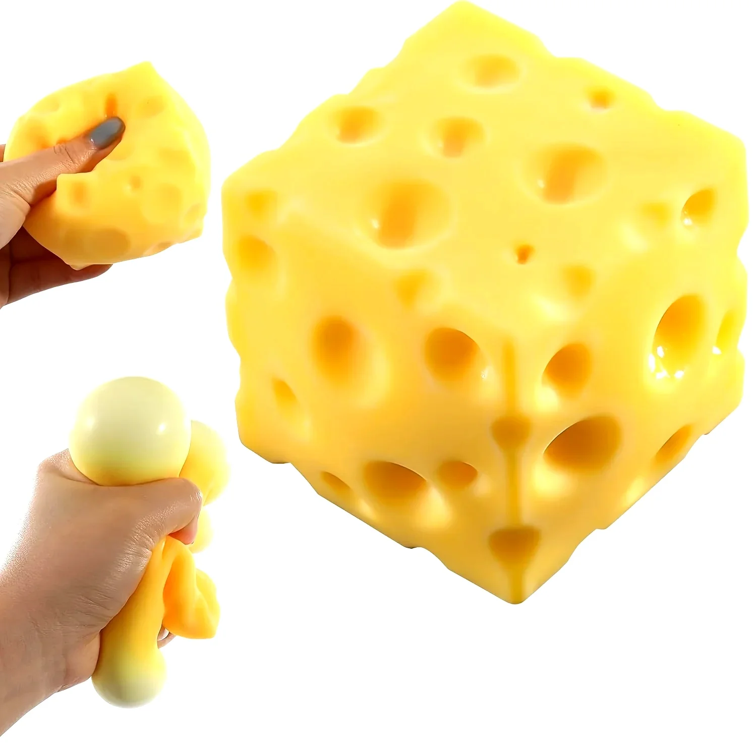 New square cheese toys, novelty extrusion toys, hand sensory toys, soft and fast rebound without deformation, suitable for Christmas holiday gifts, random colors and styles