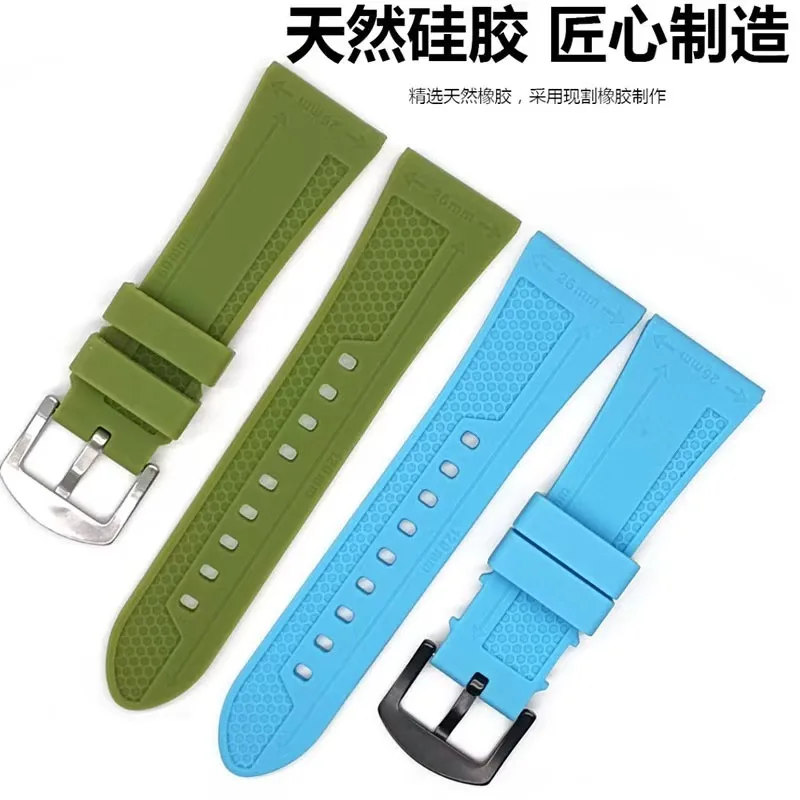 20mm 22mm 24mm 26mm para panerai samsung huawei garmin diesel pulseira pam relógio de borracha masculino pulseira à prova dwaterproof água