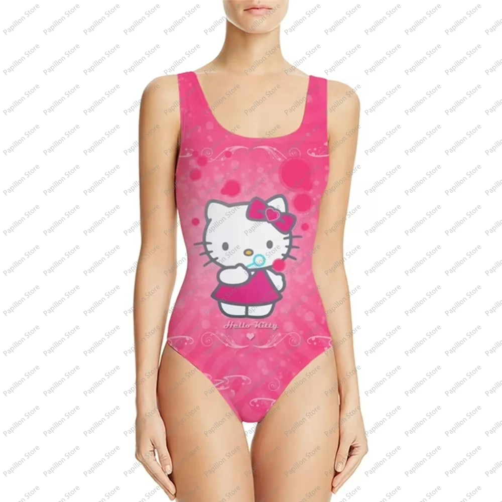 

Hellokitty, новый сексуальный цельный купальник, женский европейский и американский бикини, подарок для девочек, 3D купальник Sanrio 2024, детский горячий купальник