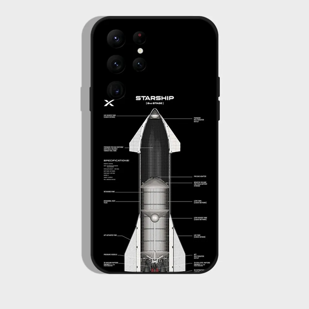 Spacex Starship Sn15 Rocket Phone Case For Samsung S24,S22 Ultra,S20,S30 plus,S22 plus,S23,S30 ultra 5G Silicone Cover