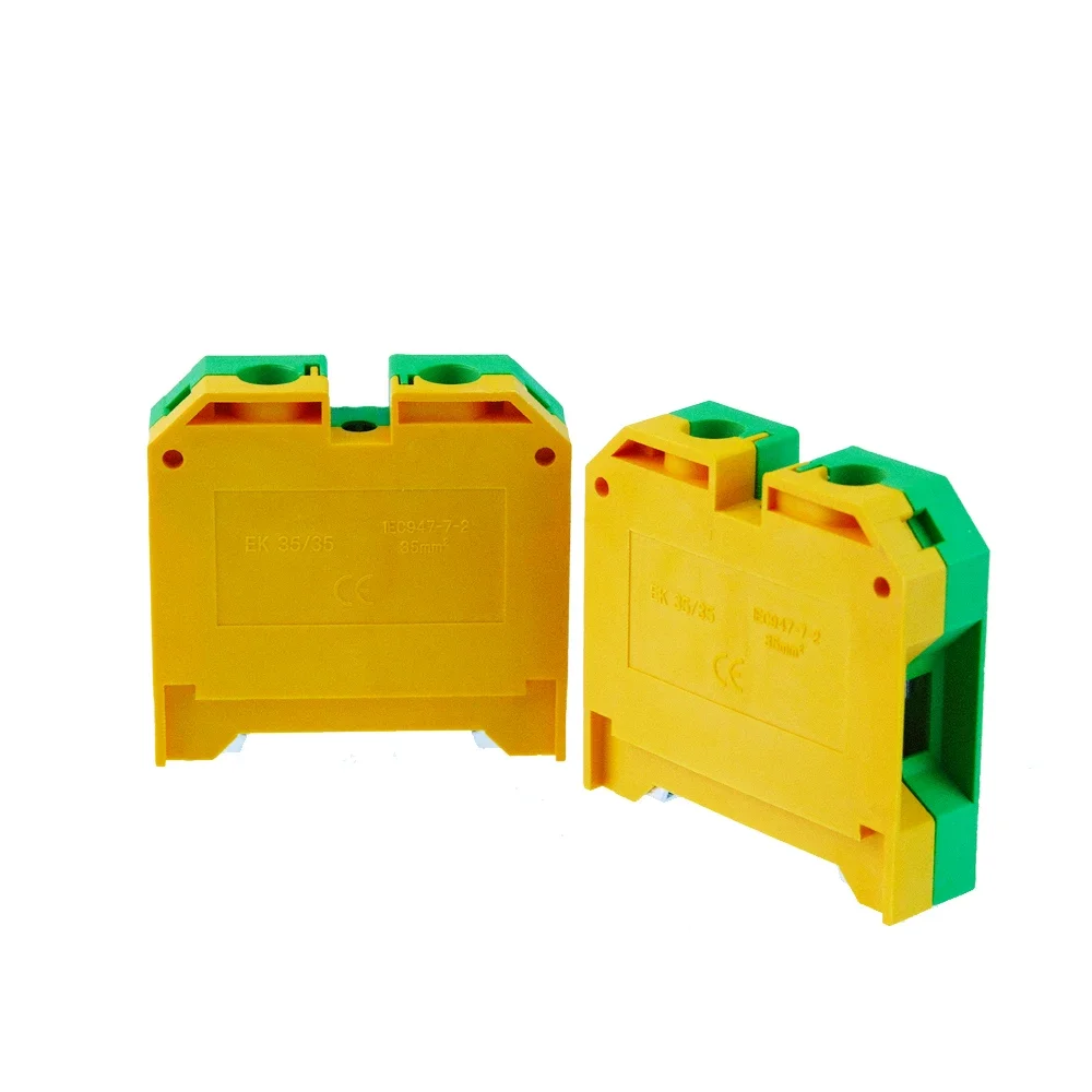 10Pcs PE Wire Conductor EK-35/35 Connector Ground Screw Connection Din Rail Terminal Blocks EK35/35