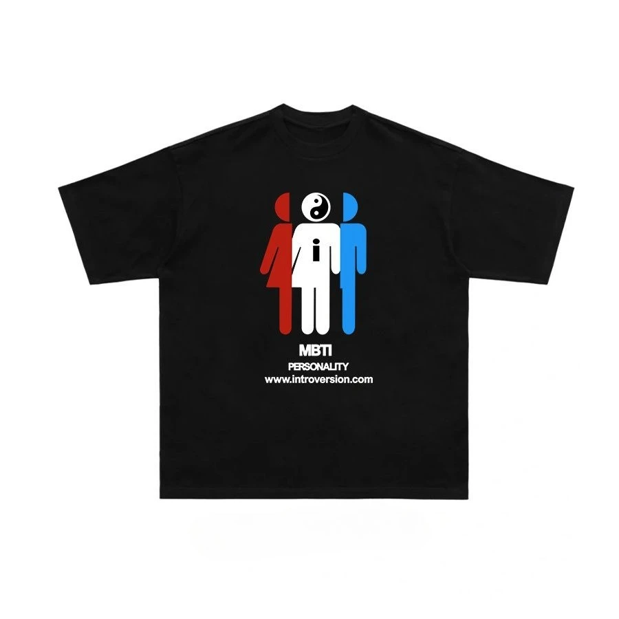 

Футболка E Personne I Personne De Soutien De Personnage I Parodie Amusant Américain Impression Lourde Pur Coton Manches Courtes