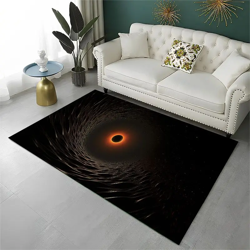 Dream Universe Galaxy Space Stars Black Hole Milky Way Large Area Rug Non-slip Carpet for Bedroom Living Room Sofa Floor Mat