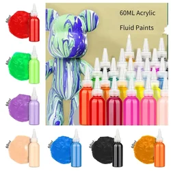 60ml Acrylic Paint High Gloss Fluid Bear Hand Painting Tools Handmade DIY Children's Graffiti Fluid Painting Paint