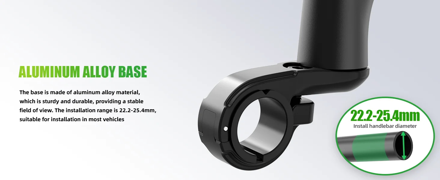 RBRL Wide Angle Bike Mirror Handlebar Ultra Clear Left Right Rearview Mirror with Extended Mirror Arm for Electric Scooter