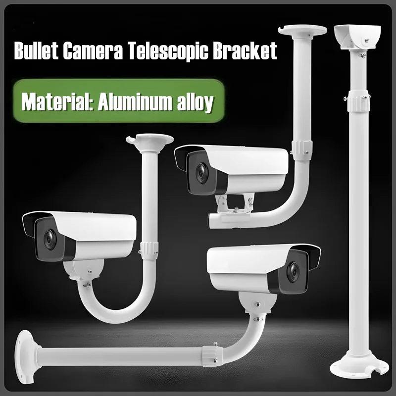 

Aluminum Alloy Bullet Security Camera Wall Ceiling Mounting Bracket Telescopic Adjustable Extension Rod Vertical Standing Mount