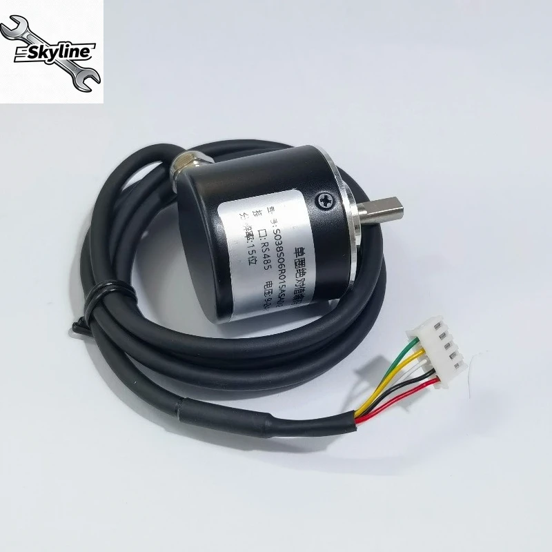 3806 Series Multiturn Absolute Encoder, 15-bit Resolution, RS485 RTU Interface, 38mm Diameter, 6mm Shaft