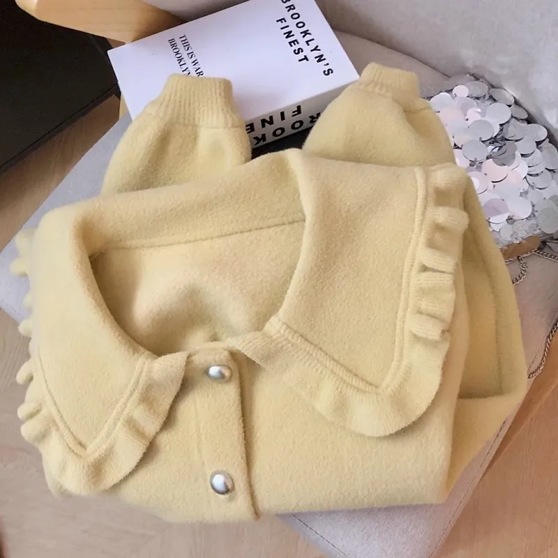 Jaquetas femininas nova manga longa gola boneca jaqueta feminina preto elegante casaco feminino chaquetas de mujer q2180