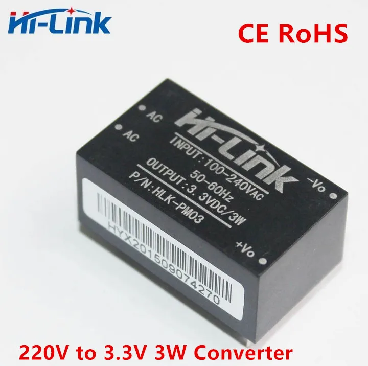 Free shipping new Hi-Link 5pcs/lot  isolated ac dc converter  90-264VAC to 3.3 Voltage smart home switch HLK-PM03