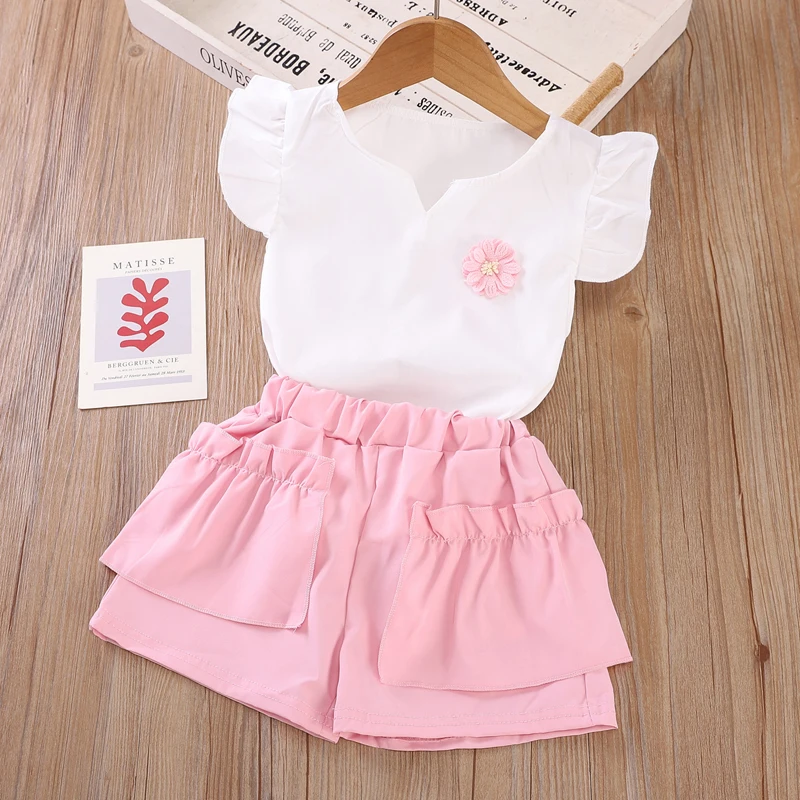 New Summer Fashion Baby Clothes Suit Children Girls Vest Shorts 2Pcs/Sets Toddler Clothing Infant Casual Costume Kids Tracksuits