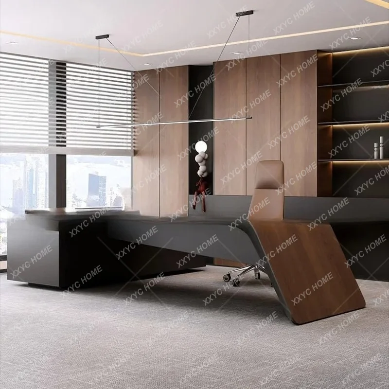 XX Office boss table simple modern class desk president table light luxury high-end office desk and chair combination