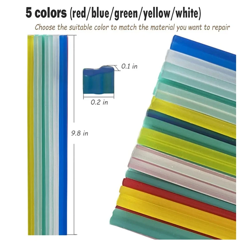 قضبان لحام بلاستيكية لمصد السيارة ، قوارب الكاياك مع شبكة تقوية من الفولاذ المقاوم للصدأ ، طقم إصلاح يومي ، صيحات
