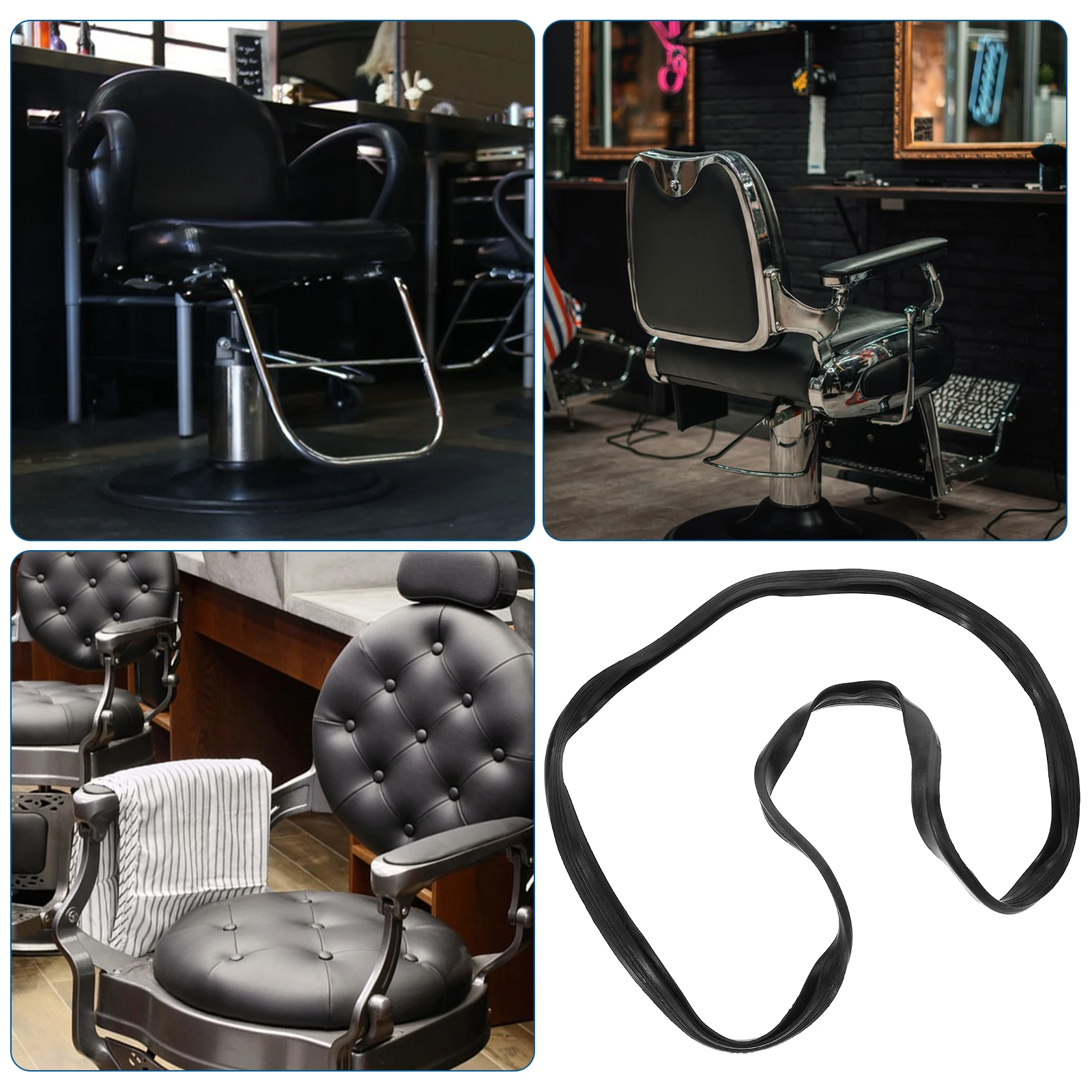 อุปกรณ์เสริมเก้าอี้ตัดผม แหวนยางป้องกันสีดำ สำหรับเปลี่ยนฐานรอง ป้องกันพื้นสำหรับเก้าอี้ทำผมในร้านเสริมสวย