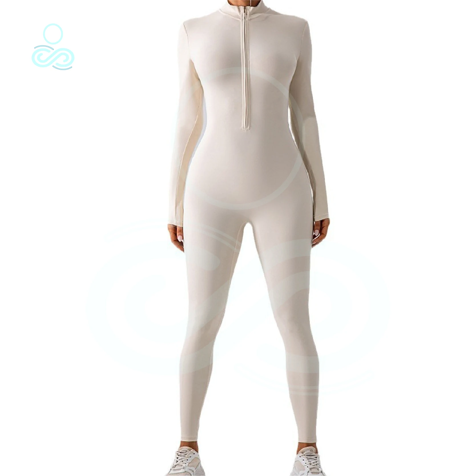 Zipper Long Sleeved Yoga Jumpsuit for Women's Sports Fitness Training Dance One-piece Jumpsuit for Winter Warmth  gym set