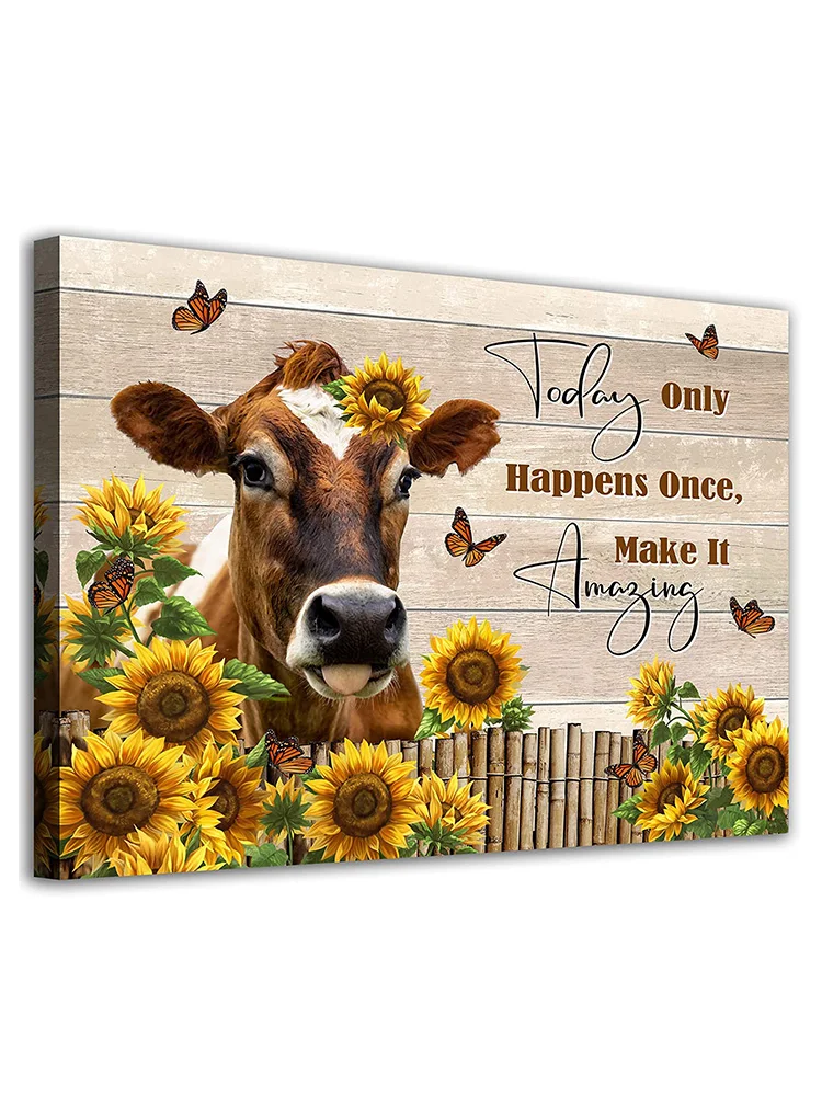 New Diy Diamond Painting Farmhouse Motivational Sunflower Cow Butterfly Quotes Full Diamond Mosaic Decor Rhinestones Puzzle Art