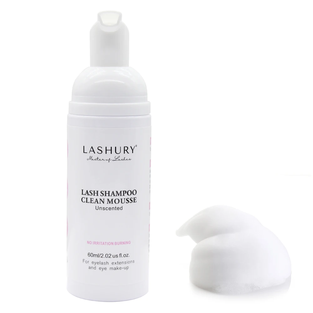 Lashury 60ml Eyelash แชมพูอ่อนโยนทําความสะอาดขนตา Grafting EXTENSION Eyelashes Mousse โฟมขนตาเฉพาะทําความสะอาด