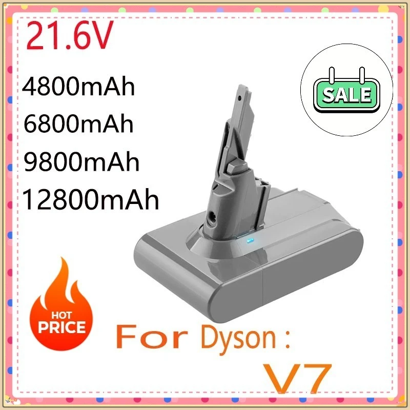

100% новая литиевая батарея V7 емкостью 128000 мАч, 21,6 В, подходит для Dyson Motorhead Pro Trigger V7 + плюшевая батарея SV11. ;