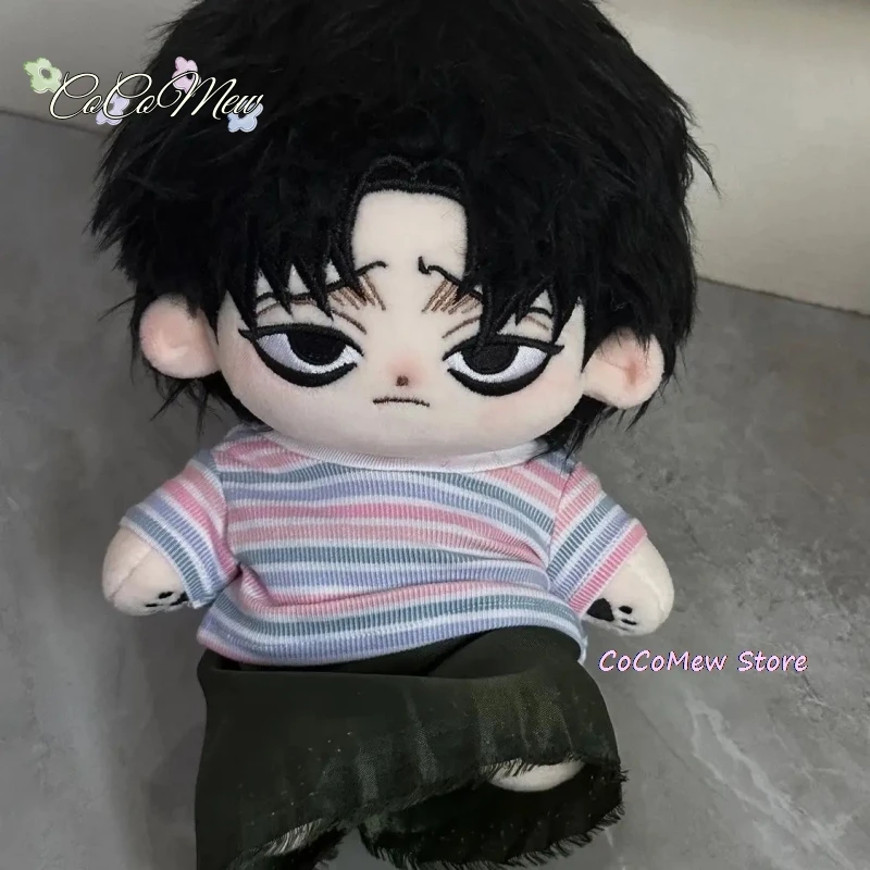 Anime Killing Stalking Handsome Boy 20cm Plush Cosplay Costume Uniform Halloween Party Black Yellow Wig Cosplay Costume Prop